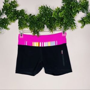 Lululemon Black Pink Striped Shorts sz 6